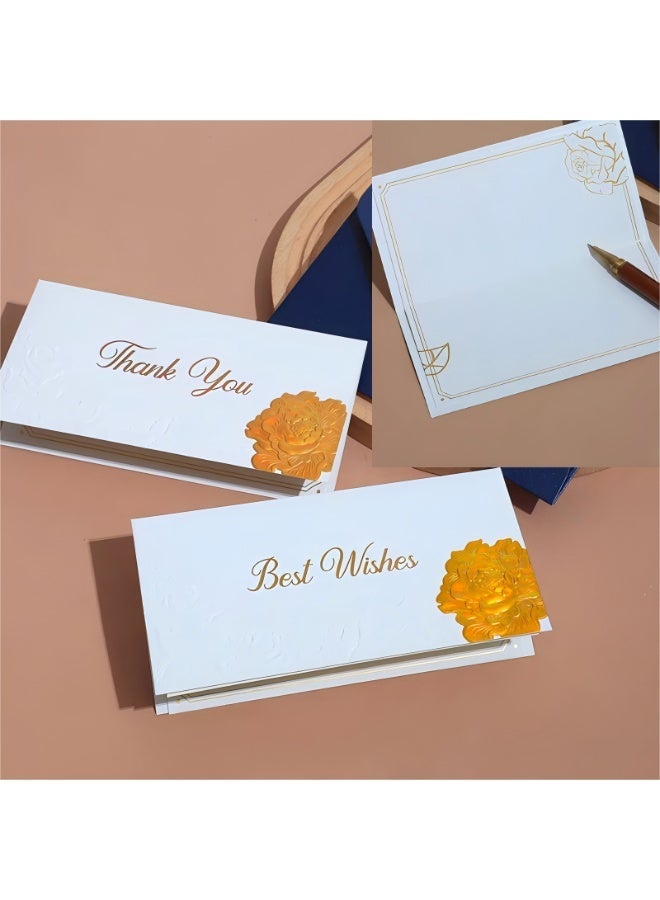 Thank-you card, embossed rose card, raised rose card, embossed card, blessing card (8.8 × 17.5 cm) (white) - Image 5