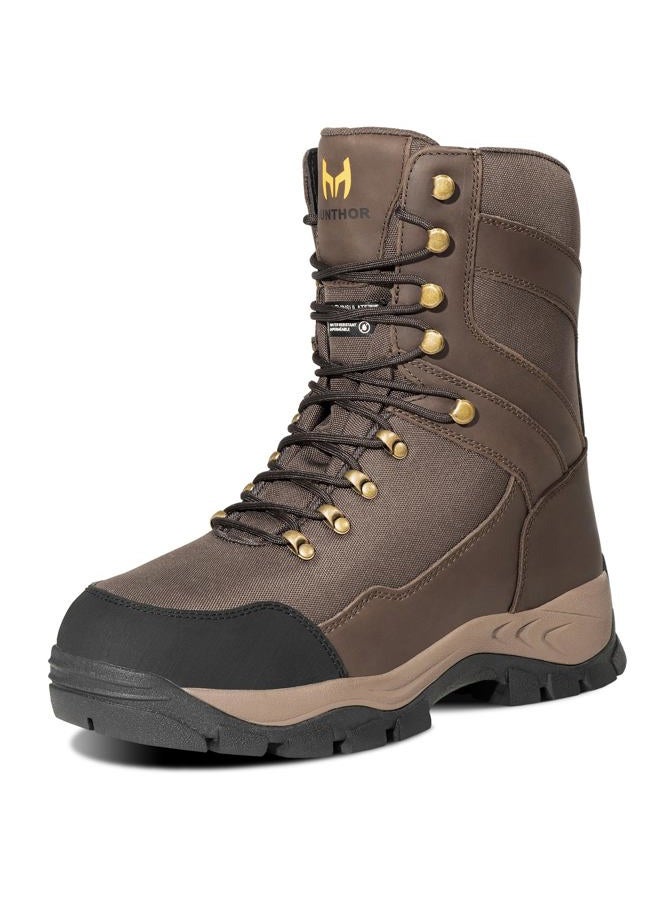 Hunthor Hunting Boots for Men, 1000g Insulated with EVA Midsole, Waterproof Leather Hiking Next Camo G2 Outdoor Boots, Warm Cold Weather, Lightweight and Breathable Shoes (Size 7-14), Brown, 7 - Image 1