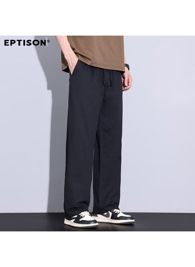 EPTISON Yipintiancheng [100% Cotton] Spring And Summer Men'S Casual Pants, Solid Color Commuter Straight-Leg Trousers, Loose-Fitting Versatile Pants For Men - Image 3