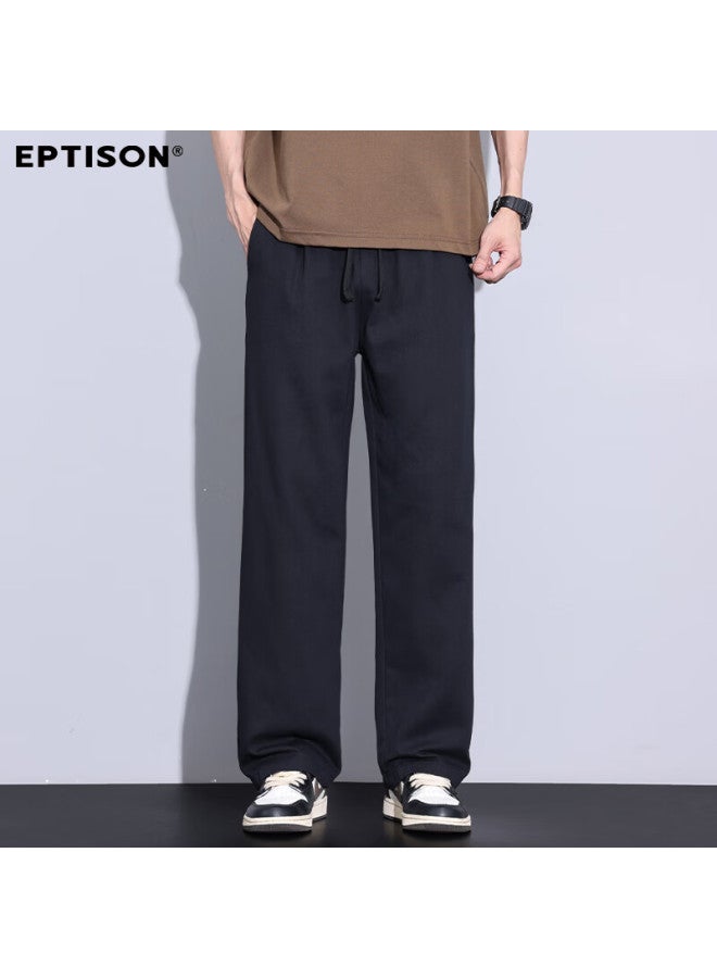 EPTISON Yipintiancheng [100% Cotton] Spring And Summer Men'S Casual Pants, Solid Color Commuter Straight-Leg Trousers, Loose-Fitting Versatile Pants For Men - Image 4