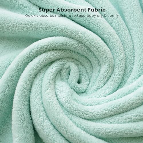 Konssy 2Pack Hooded Baby Towels 32 32 Soft Absorbent Plush Fleece Cute Animal Hood Baby Bath Towels for Newborns Toddlers Boys Girls - Image 3