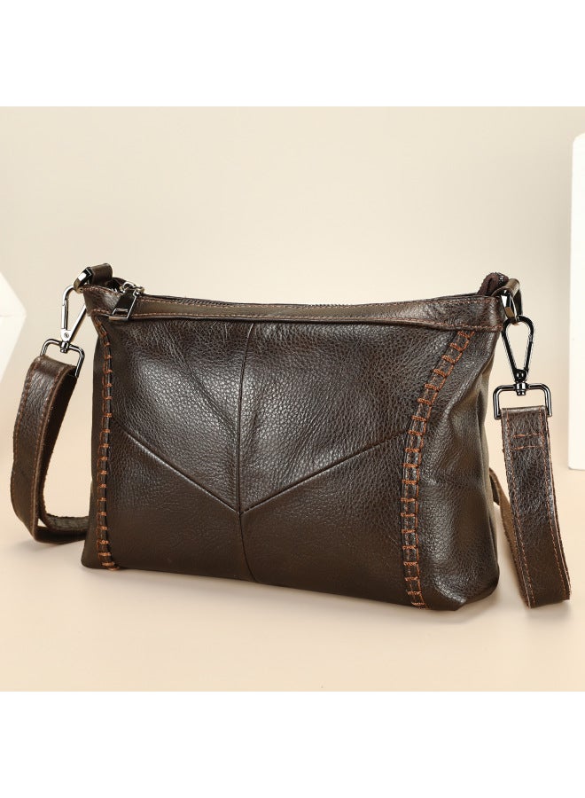 Matt Vintage Fashion Genuine Leather Women's Commuter Crossbody Bag Large Capacity Casual All-match Shoulder Bag Cowhide Women's Bag - Image 1