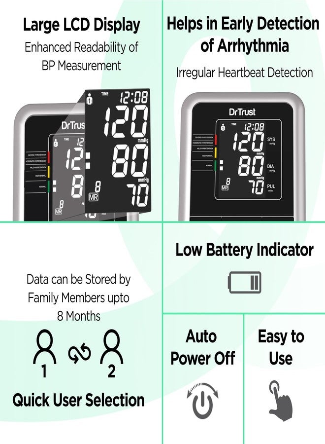 Dr Trust A-One Galaxy" Blood Pressure Testing Monitor (Black) - Image 5