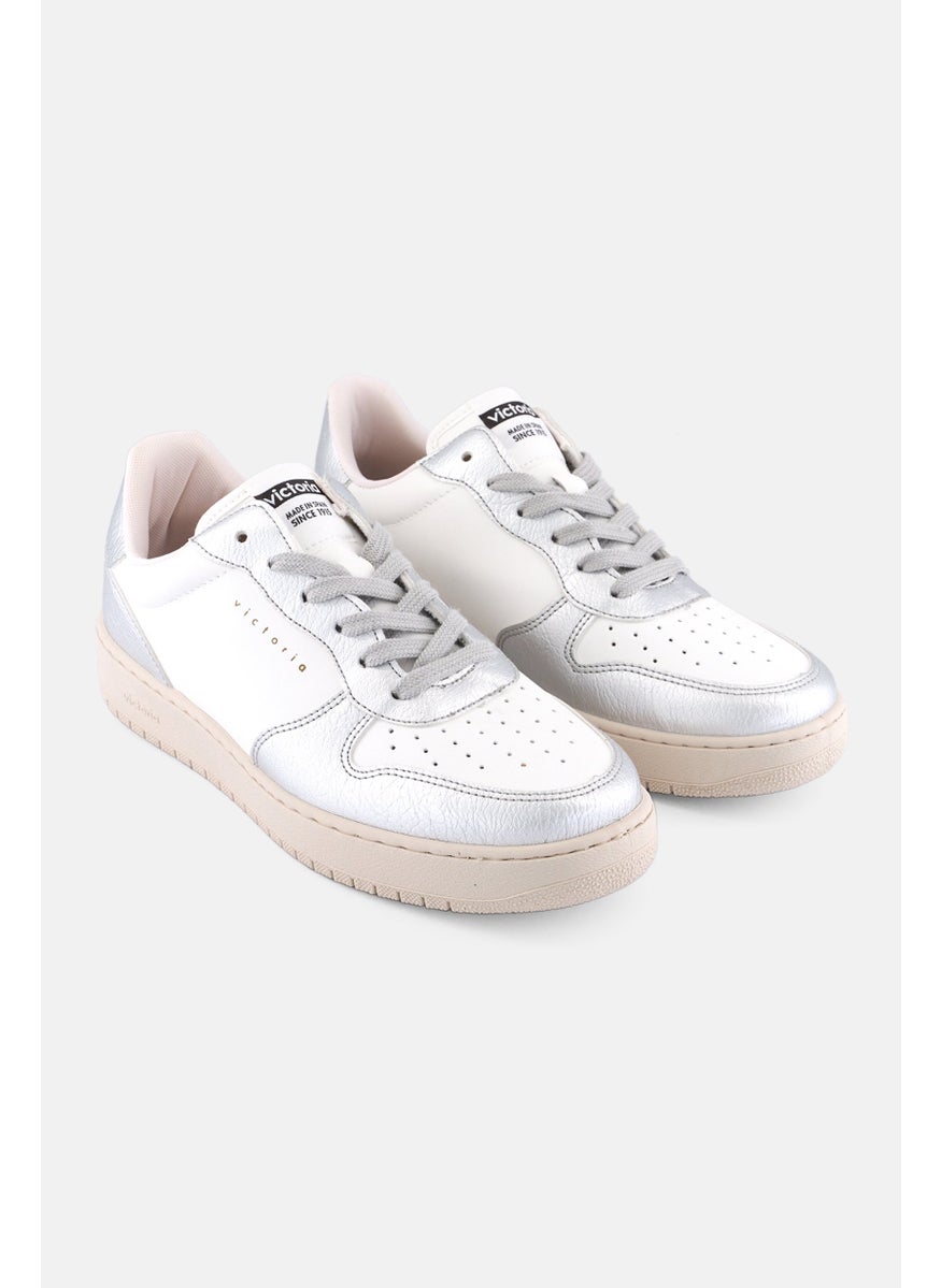 Victoria Women Lace Up Casual Shoes, Off White  - Image 1