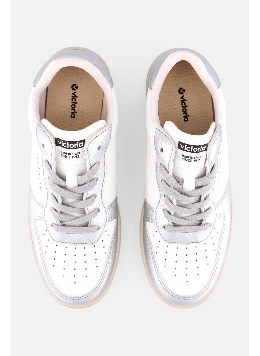 Victoria Women Lace Up Casual Shoes, Off White  - Image 3