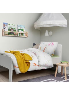 erorex 3-piece bedlinen set with bag, green giraffe, 150x200/50x80 cm  - Image 3
