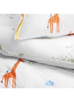 erorex 3-piece bedlinen set with bag, green giraffe, 150x200/50x80 cm  - Image 5