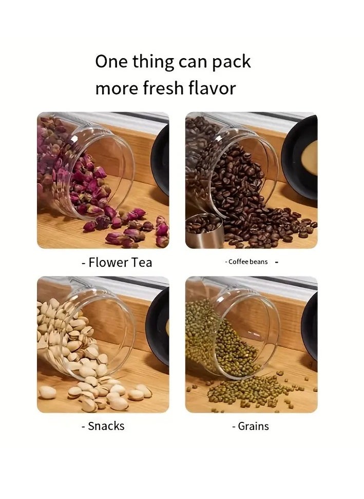 Generic - High-Quality Borosilicate Vacuum Sealed Glass Storage Jar For Coffee Beans, Spices, Grains, Snacks, Nuts, And Candy, Moisture-Proof Glass Jar, Seasoning Bottle, 900ml Capacity - Transparent and Durable - Perfect for Preserving Freshness and Aroma - Image 1