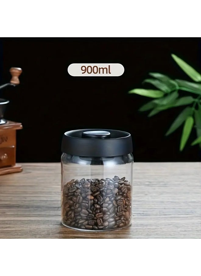 Generic - High-Quality Borosilicate Vacuum Sealed Glass Storage Jar For Coffee Beans, Spices, Grains, Snacks, Nuts, And Candy, Moisture-Proof Glass Jar, Seasoning Bottle, 900ml Capacity - Transparent and Durable - Perfect for Preserving Freshness and Aroma - Image 1