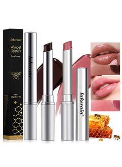 LuckNest 2Pcs Tinted Lip Balm Black and Pink Lipstick Hydrating Natural Glossy Lip Balm Sheer Lightweight Color Moisturizing Lipstick Makeup Lip Care Balm for Repairing Dry Lips 