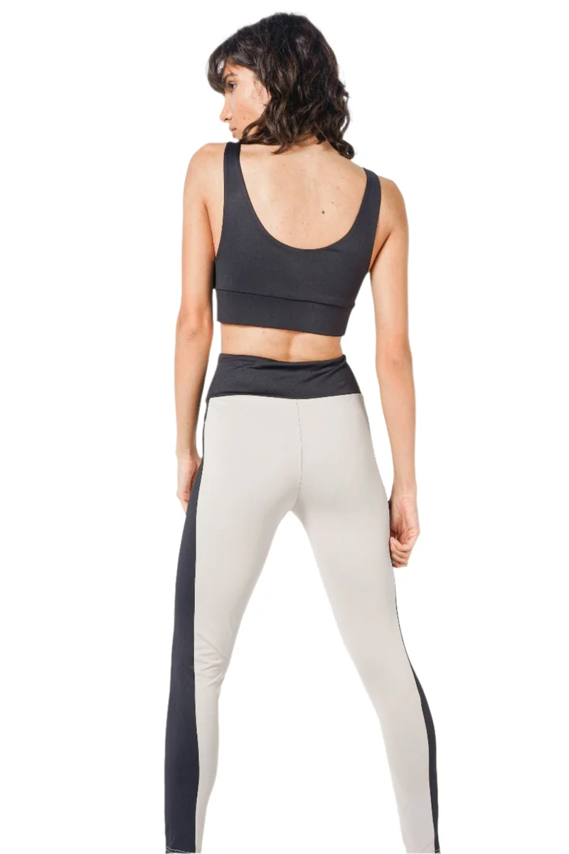 هاوس اوف سينمار Gray With Black Strip Of Sides Women'S Activewear Leggings