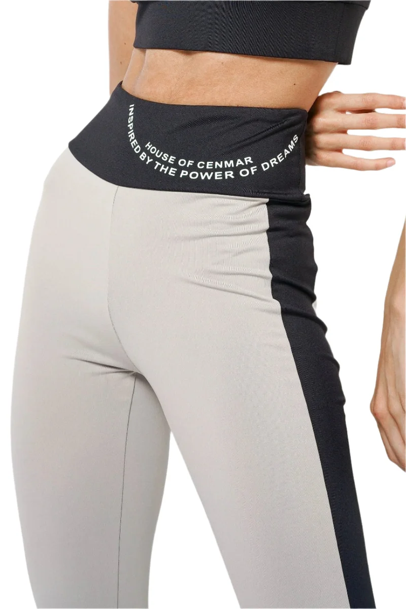 هاوس اوف سينمار Gray With Black Strip Of Sides Women'S Activewear Leggings