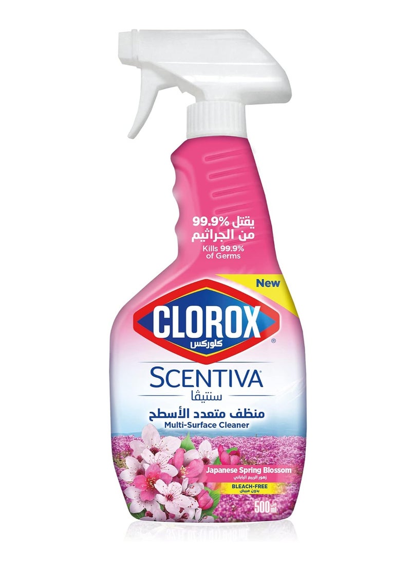 Clorox Clorox Scentiva Spray, Multi-Surface Cleaner 500ml, Japanese Spring Flowers, No Bleach, Kills 99.9% of Viruses & Bacteria 