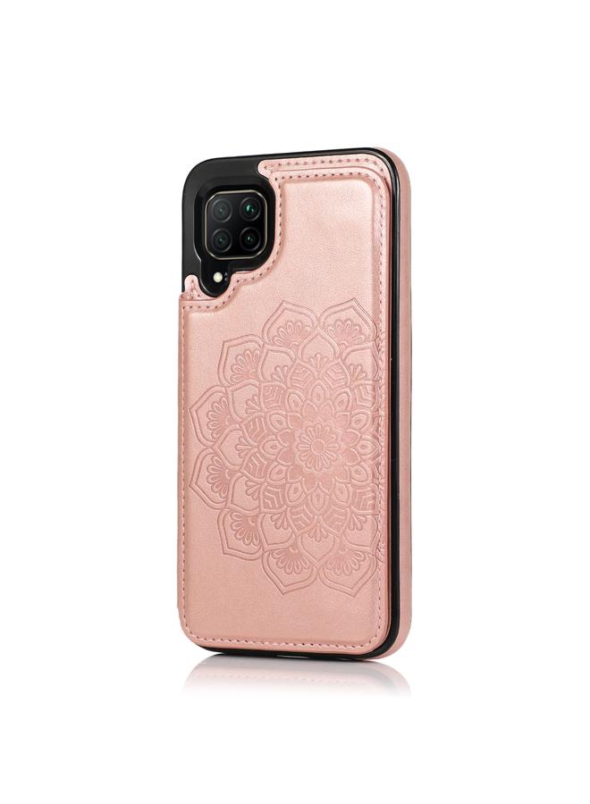 Zaboon Case For Huawei P40 Lite Double Buckle Mandala Pattern PU+TPU Protective Case with Card Slots & Holder & Photo Frame - Image 2