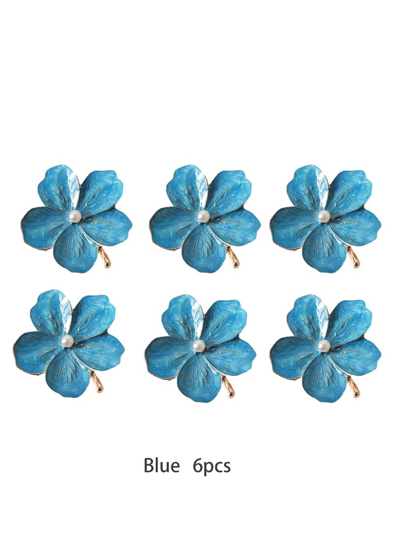 6-Piece Pearl Flower Drawer Handle Sets Colorful Durable Hardware and Easy To Install Suitable For Wardrobe Drawer Home Decor  - Image 1