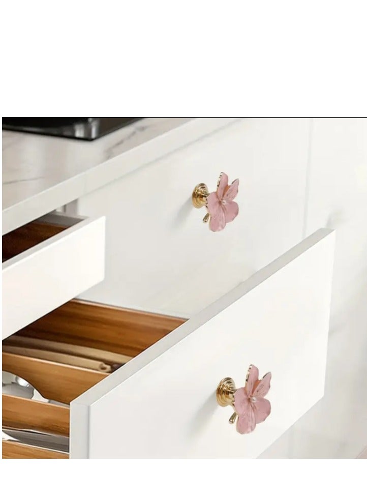 6-Piece Pearl Flower Drawer Handle Sets Colorful Durable Hardware and Easy To Install Suitable For Wardrobe Drawer Home Decor  - Image 3