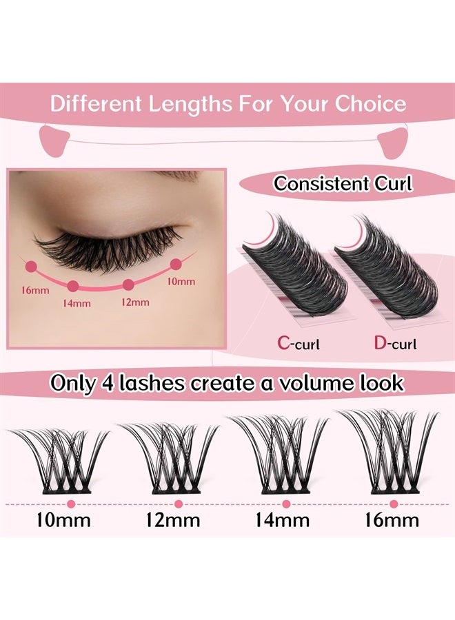 PRO LASHBEAUTY رموش كلاسٹر 72 قطعة رموش كلاسٹر 2 في 1 تمديد رموش فردية رموش كلاسٹر أسلوب كراش تطبيق ذاتي شريط فائق النعومة قابل لإعادة الاستخدام ناعم ومريح (كراش-D-10-16mix) - Image 3