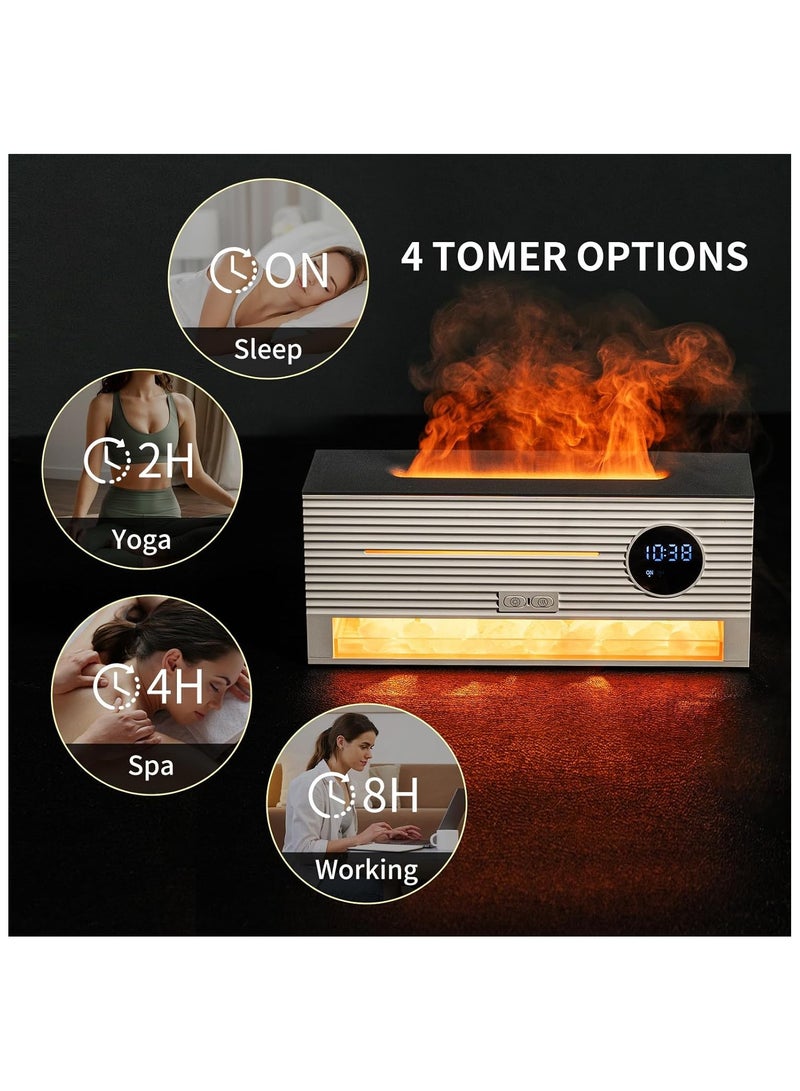 General Flame Diffuser for Essential Oil 260ml Aromatherapy Diffusers with Remote Control Time 3-in-1 Fire Mist Humidifier Himalayan Salt Rock Lamp for Room Home  - Image 2