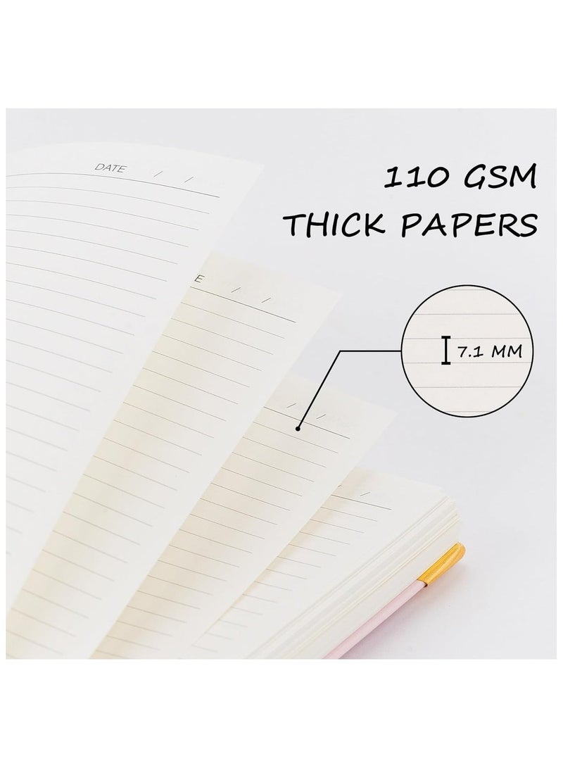 SUZZ A4 Hardcover Spiral Notebook 300 Pages, 8.5 x 11 Inch Notebooks College Ruled, 110 GSM Thick Lined Paper Notebooks With Metal Rounded And 12pcs Index Tabs For Work, School and Travel,  Journals for Writing, Large Journal, Pink - Image 3