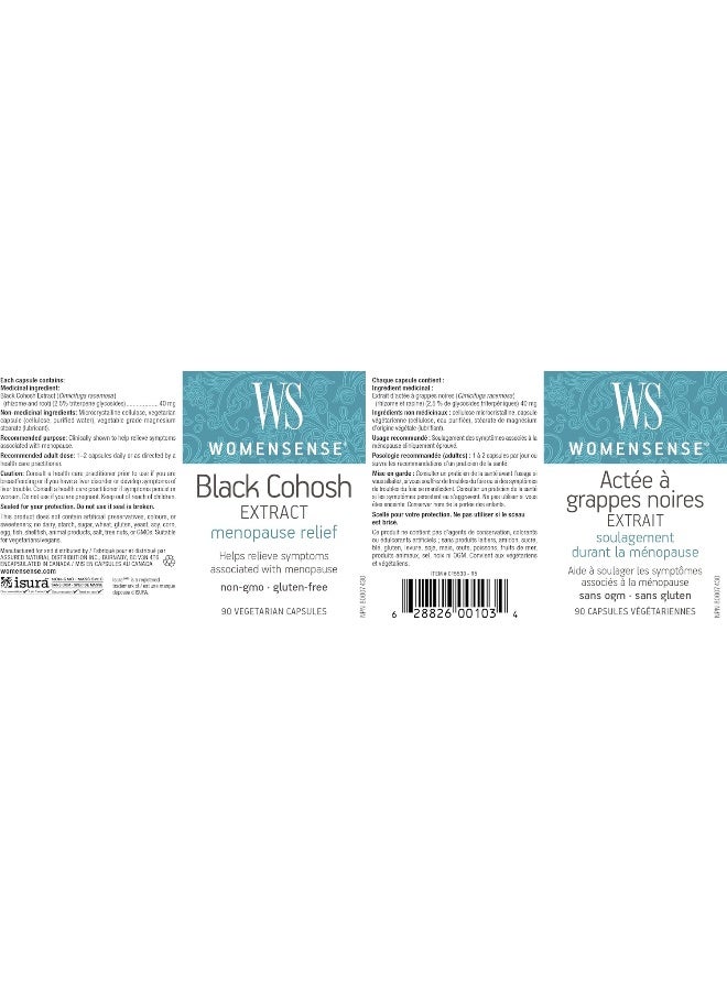 WomenSense Black Cohosh Extract for Women - 90 Vegetarian Capsules - Image 3
