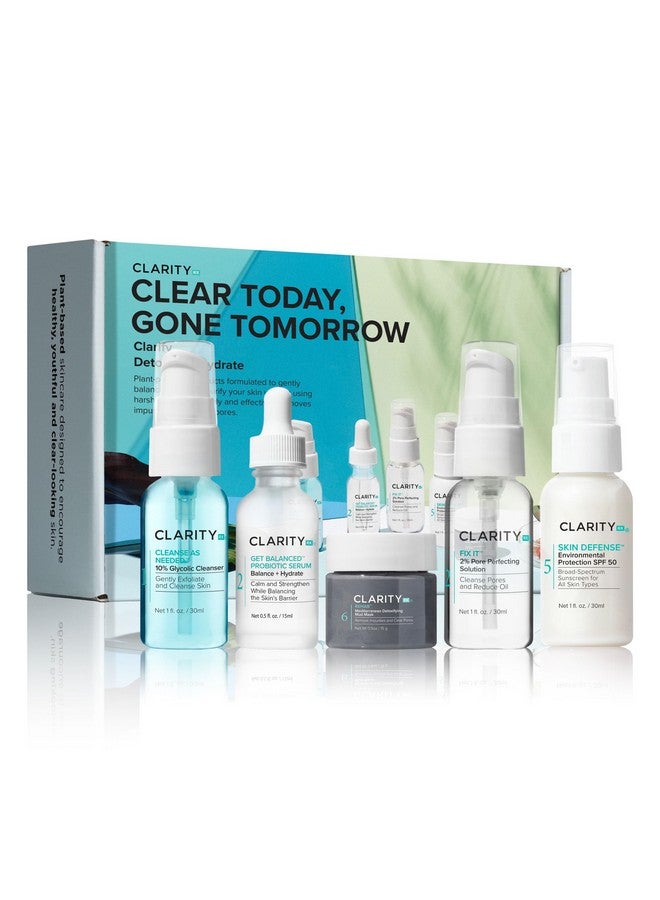 ClarityRx ClarityRx Clear Today Gone Tomorrow Skincare Kit, 5-Piece Plant-Based Set for Acne-Prone Skin - Image 1