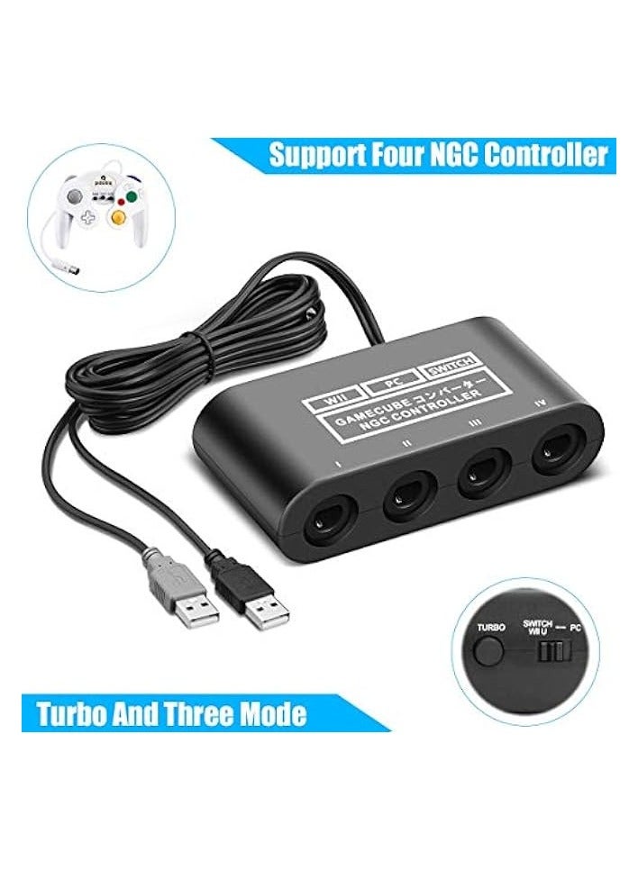 PROMASS Controller Adapter for Nintendo Switch/WII U/PC, Controller Adapter for Gamecube Controller Adapter Turbo Feature Adapter and Vibration Features with 180cm Long Cable - Image 5