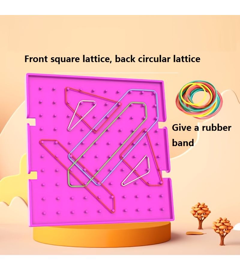 Blue Geometric Nail Board Creative Development Thinking Aids For Kids Front And Back - Image 5