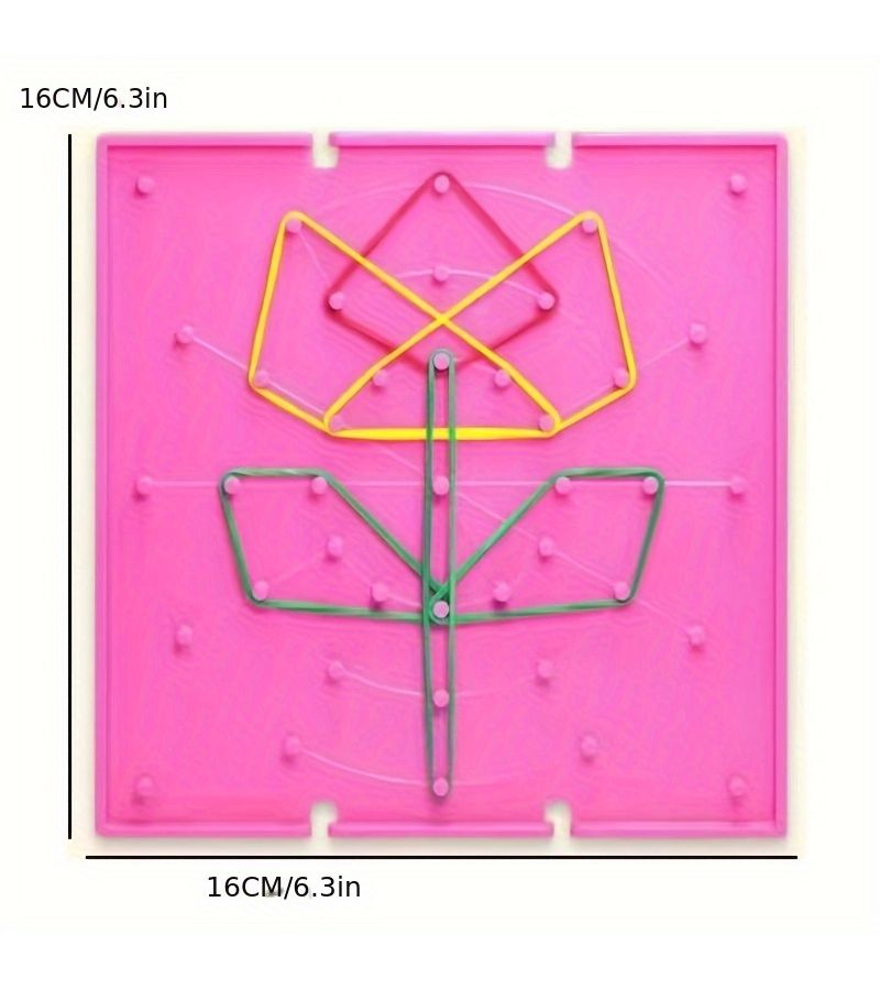 Blue Geometric Nail Board Creative Development Thinking Aids For Kids Front And Back - Image 2