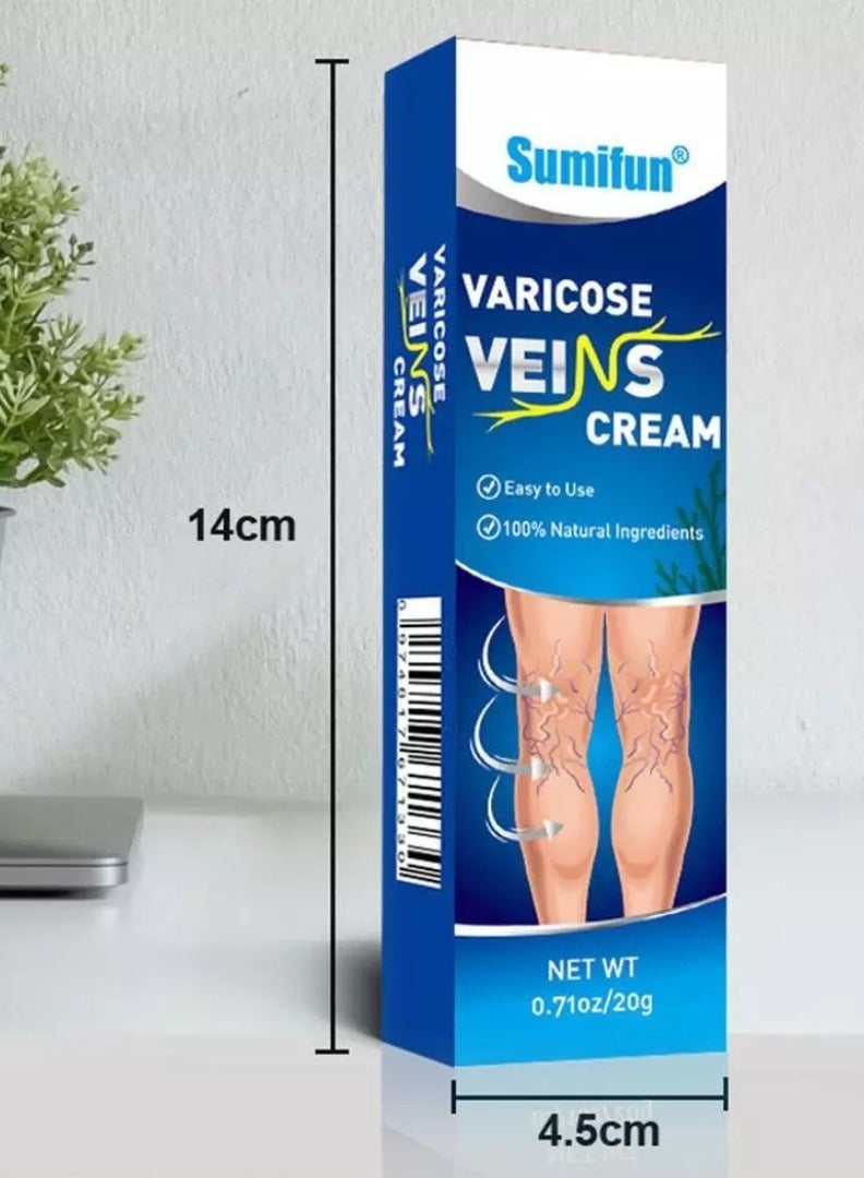 Sumifun كريم دوالي الساقين لعلاج دوالي الساقين مرهم عشبي للقضاء على دوالي الساقين والأوردة العنكبوتية كريم مزيل دوالي الساقين 20 جرام - Image 5