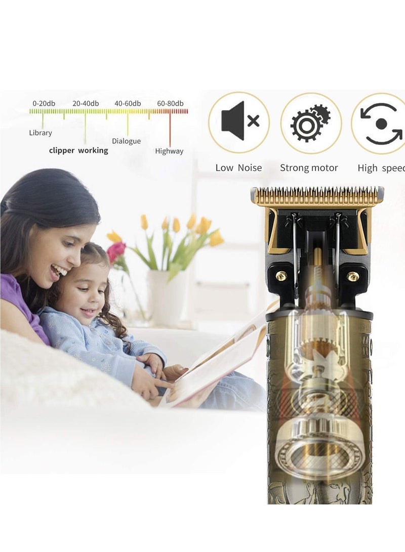 Hair Clippers for Men Professional Electric Outliner Clippers Barber Accessories Grooming Rechargeable Cordless Hair Trimmer Equipped with Close Cutting T-Blade - Image 4