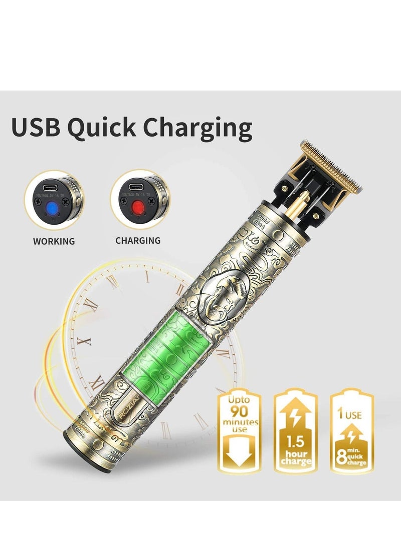 Hair Clippers for Men Professional Electric Outliner Clippers Barber Accessories Grooming Rechargeable Cordless Hair Trimmer Equipped with Close Cutting T-Blade - Image 3