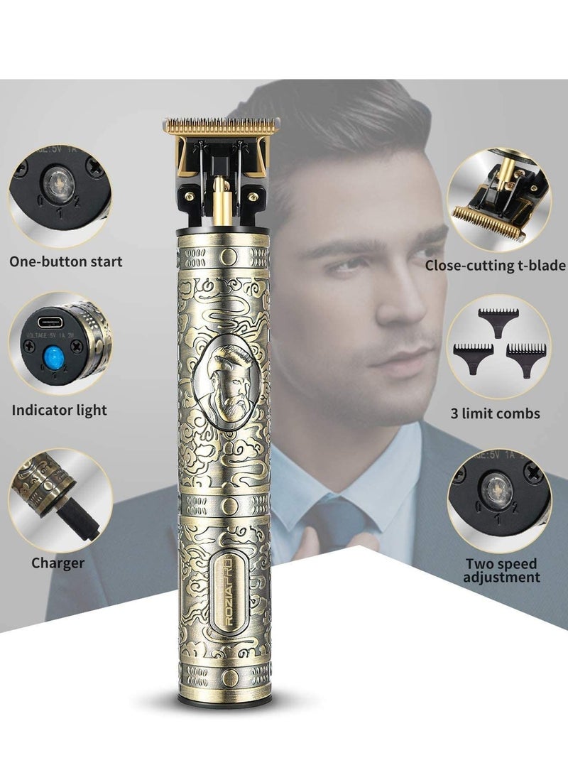 Hair Clippers for Men Professional Electric Outliner Clippers Barber Accessories Grooming Rechargeable Cordless Hair Trimmer Equipped with Close Cutting T-Blade - Image 2