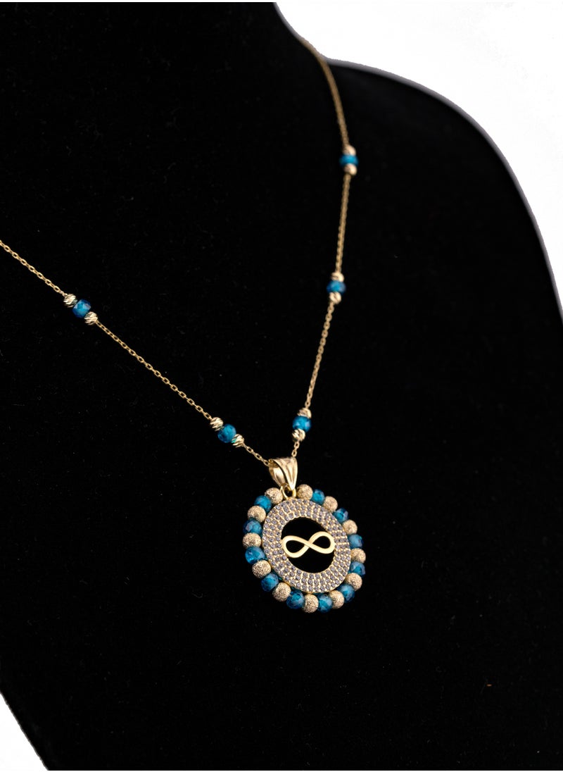 AAZ Jewellery L.L.C - Blue Infinity 18k Gold Plated Silver Necklace - Image 1