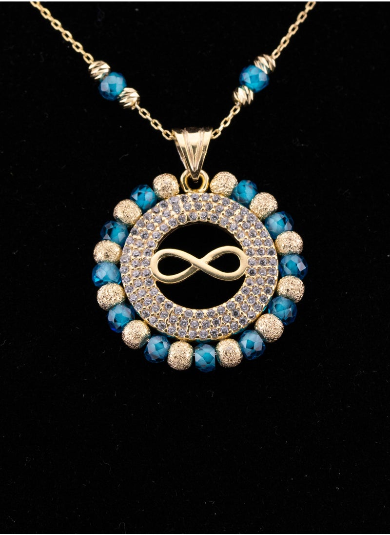 AAZ Jewellery L.L.C - Blue Infinity 18k Gold Plated Silver Necklace - Image 1