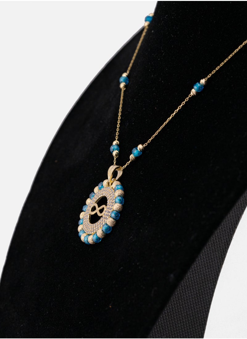 AAZ Jewellery L.L.C - Blue Infinity 18k Gold Plated Silver Necklace - Image 1
