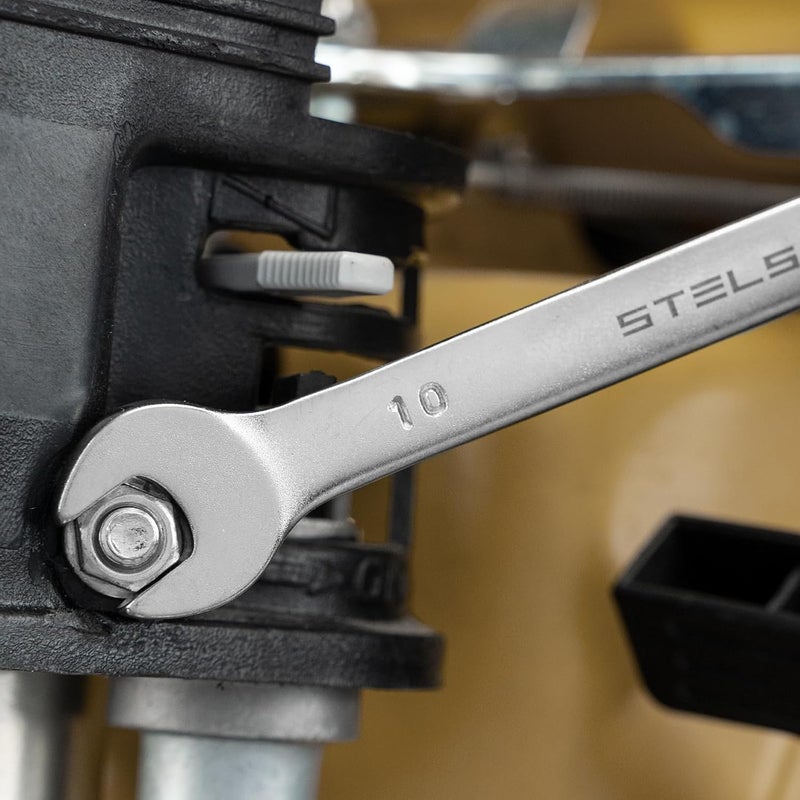 STELS طقم مفاتيح ربط ستيلز - 8 قطع (8-19 مم)، تشطيب كروم مطفي، فولاذ CRV - مجموعة أدوات يدوية متينة للميكانيكيين وتحسين المنزل - Image 3