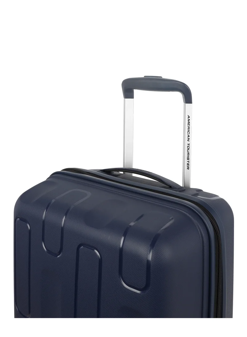 AMERICAN TOURISTER 68 cm / 25 inch Ellipso Suitcase, Check-In Size 68 cm / 25 inch, 4 Spinner Wheels, Hard Top, Polypropylene, Navy|Lightweight|Scratch Resistant Texture|TSA Lock - 3 Years International Warranty  | Best Price UAE