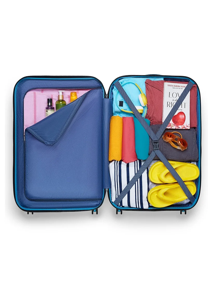AMERICAN TOURISTER 68 cm / 25 inch Ellipso Suitcase, Check-In Size 68 cm / 25 inch, 4 Spinner Wheels, Hard Top, Polypropylene, Navy|Lightweight|Scratch Resistant Texture|TSA Lock - 3 Years International Warranty  | Best Price UAE