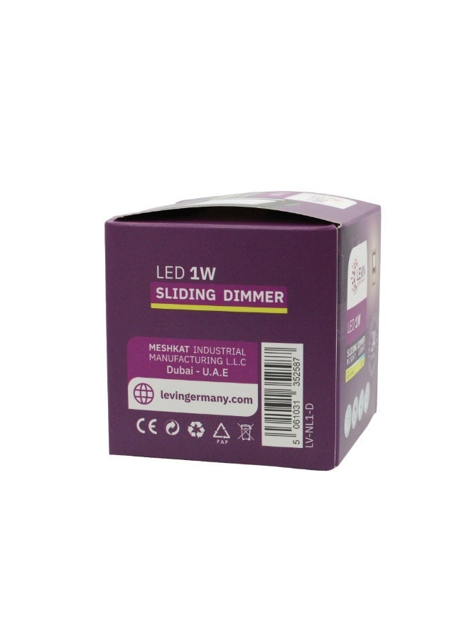 LEVIN Germany LED Sliding Dimmer Night Light 1W Warm White 3000K with Light Sensor UK Plug - Image 4
