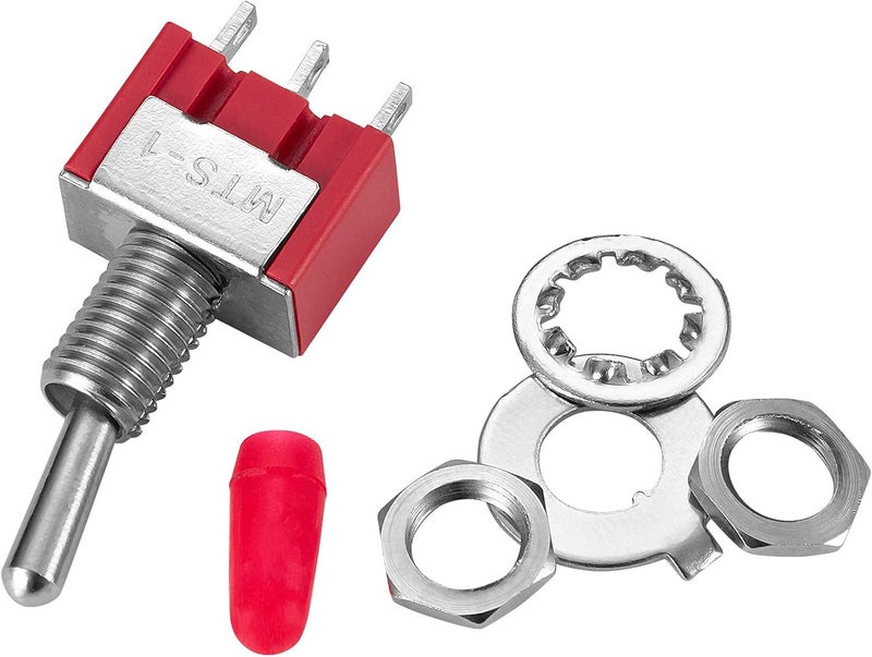 donjon VONVOFF Toggle Switch,ON/Off SPST with Pre-soldered Wires,3v/5v/12v/24v/72v/110v/220v/240v/ Mini Toggle Switches for car,Truck, Light,Test Machine,Industrial Equipment.3 Pins 2Positions,10pcs (Red) - Image 3