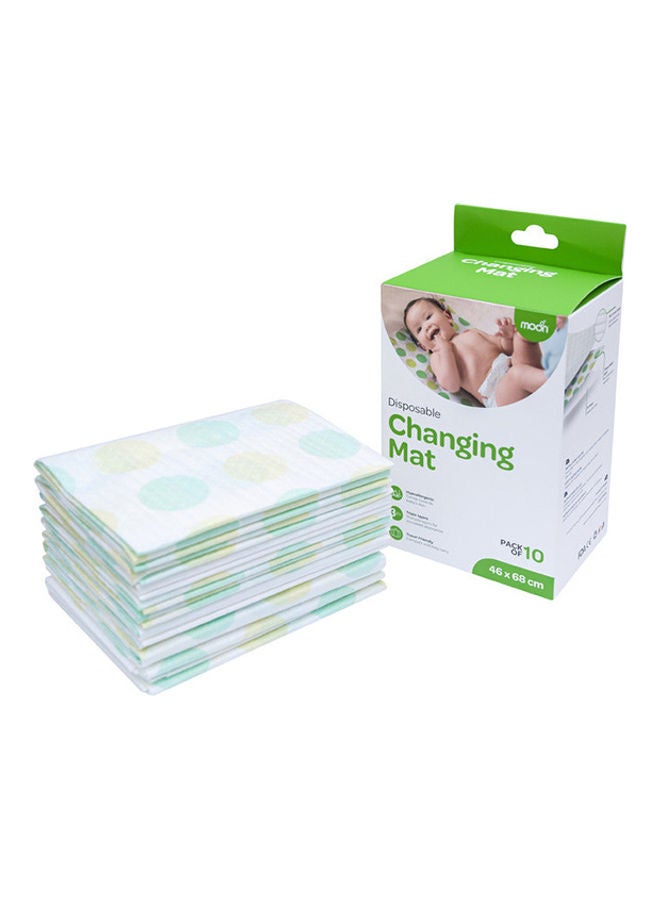 Moon Disposable Waterproof Changing Mats For Baby Portable Diaper Changing Pad 46 X 68 Cm - Pack Of 10