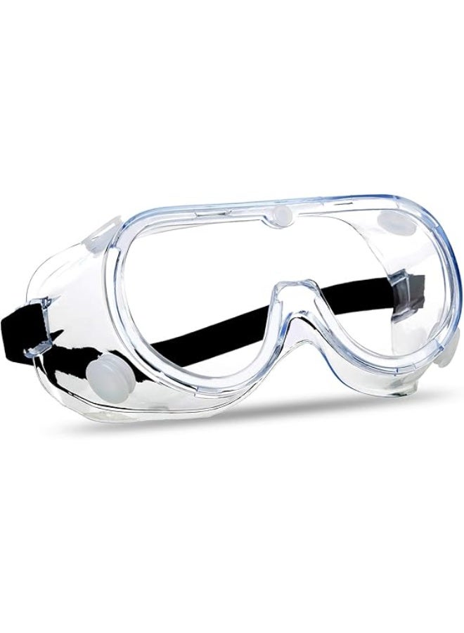 Safety Goggles for Eye Protection, Flexible, Soft Protective Eye Shield for Men and Women with Clear Anti-Fog Lens, Indirect Vent, Black Adjustable Strap - Image 1