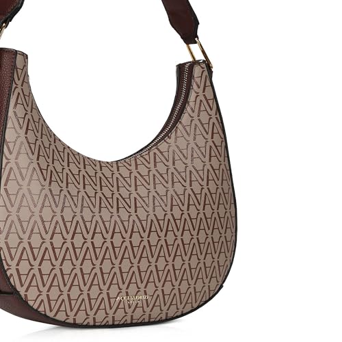 Accessorize London Women's Amara Monogram Hobo Bag I Shoulder Bag For Ladies| Ladies purse | Stylish Shoulder Bag | Ladies Gift - Image 5