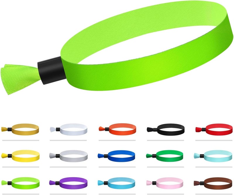 Comflora 100 Pcs Cloth Event Wristband, Disposable Wristbands for Events, Colored Wristbands Events,for Lightweight Concert,Club Entrance Wrist Strap Party Wristband Event (Color : Green2) - Image 1