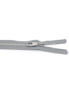 Generic 2PCS Metal Zipper #5-Glossy Separating Jaket Zippers for Sewing 32 Inch-Heavy Duty Coats Zippers-VOC Zipper One Way Open Bottom-Light Grey Tape with Sliver Teeth(32"2PCS)  - Image 3