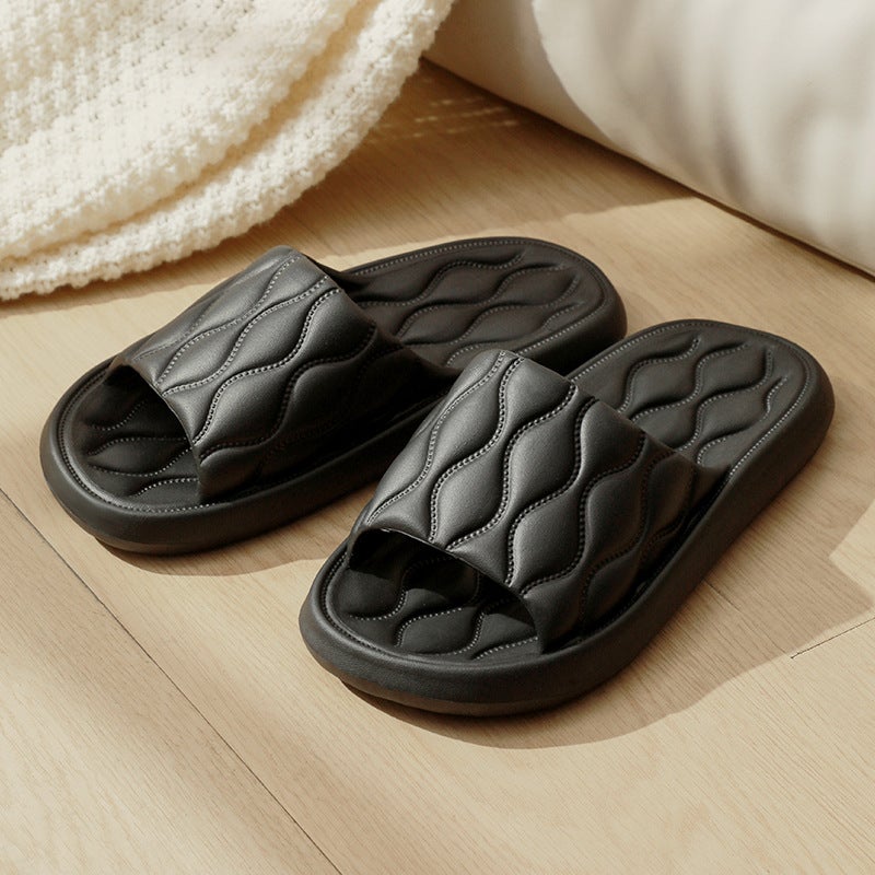 Couple’s Comfortable Travel Slides Black [Men]] 