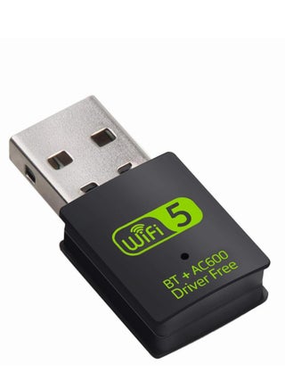 USB WiFi Bluetooth Adapter, 600Mbps Dual Band 2.4/5Ghz Wireless Network External Receiver, Mini WiFi Dongle for PC/Laptop/Desktop - view 2
