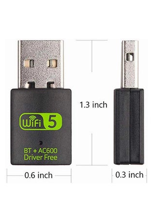 USB WiFi Bluetooth Adapter, 600Mbps Dual Band 2.4/5Ghz Wireless Network External Receiver, Mini WiFi Dongle for PC/Laptop/Desktop - view 4