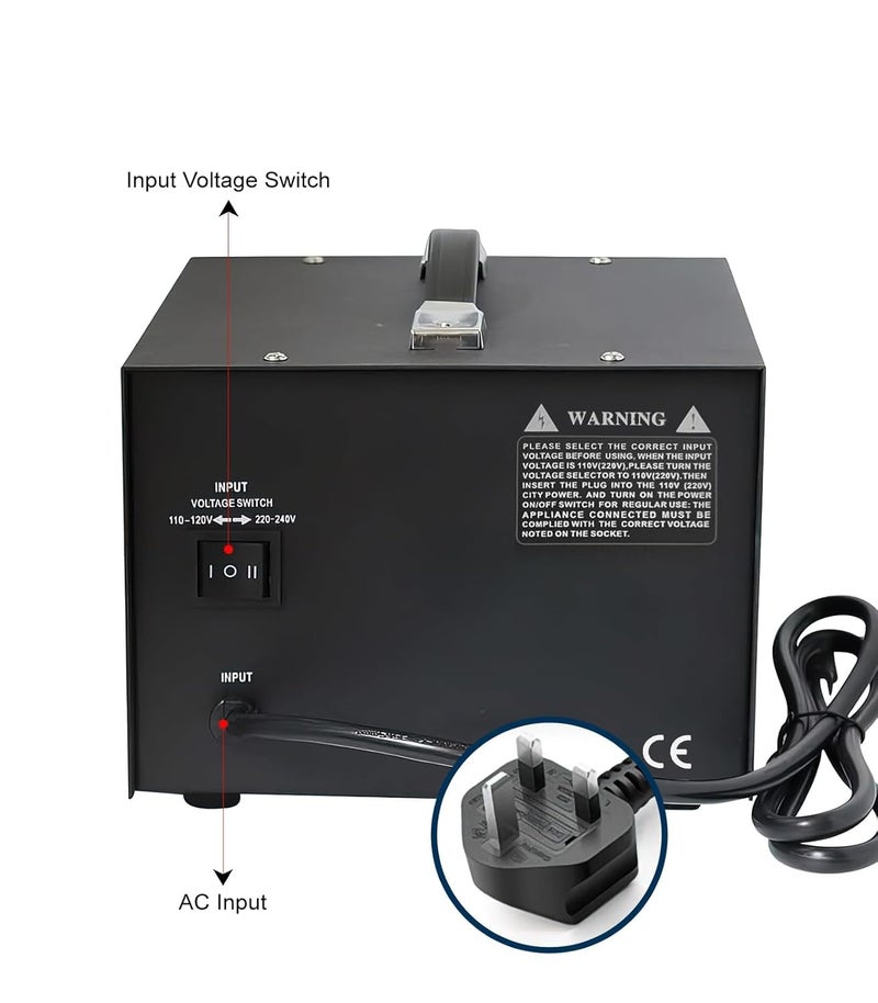 ALLESM ST 3000W Voltage Converter Transformer 110V/120V/220V/240V Power Step Up/Down Transformer Converter, with Resettable Circuit Breaker Protection Universal Socket Household Compact - Image 3