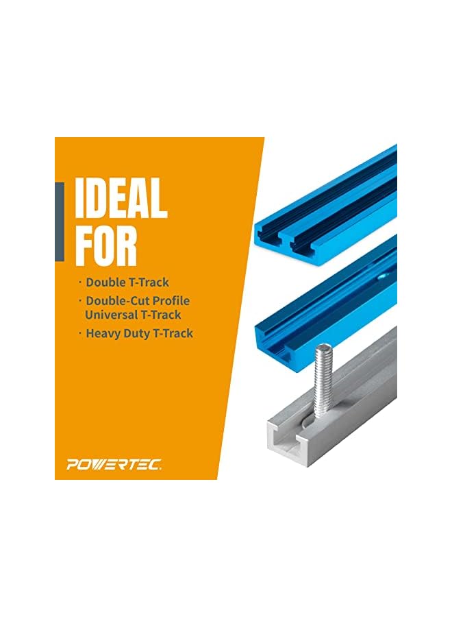 POWERTEC 71168 T Track Hold Down Clamps 5 1/2 Inch L X 1 1/8 Inch Width 2 Pack - Image 3